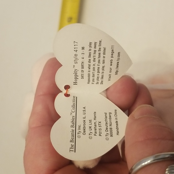 NEW Vintage Ty Beanie Baby Hoppity the Pink Bunny 1996 - Picture 6 of 8